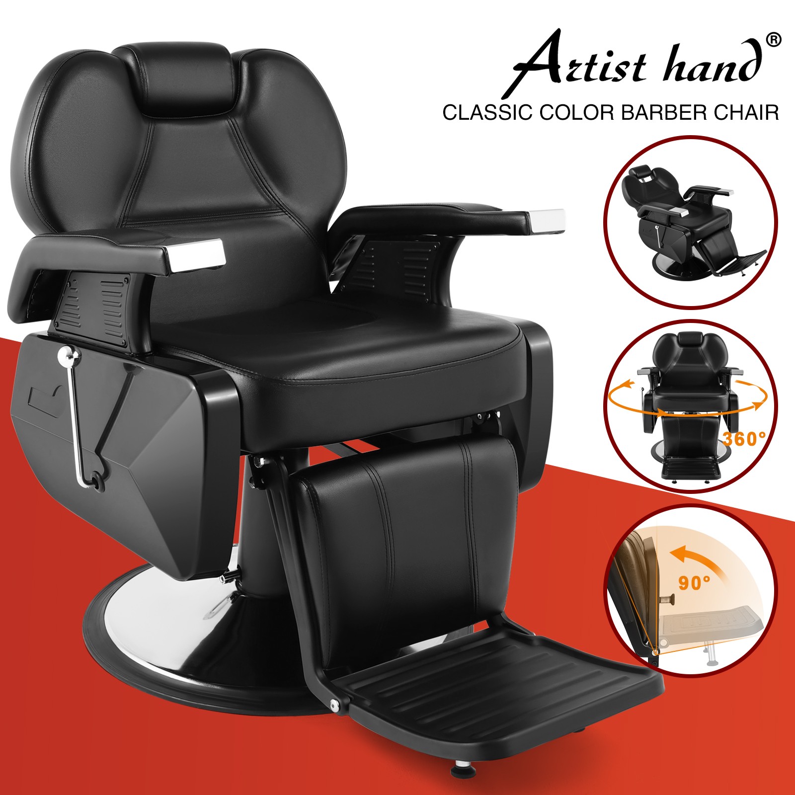 All Purpose Hydraulic Recline Barber Chair Salon Hair Styling Beauty Spa Shampoo