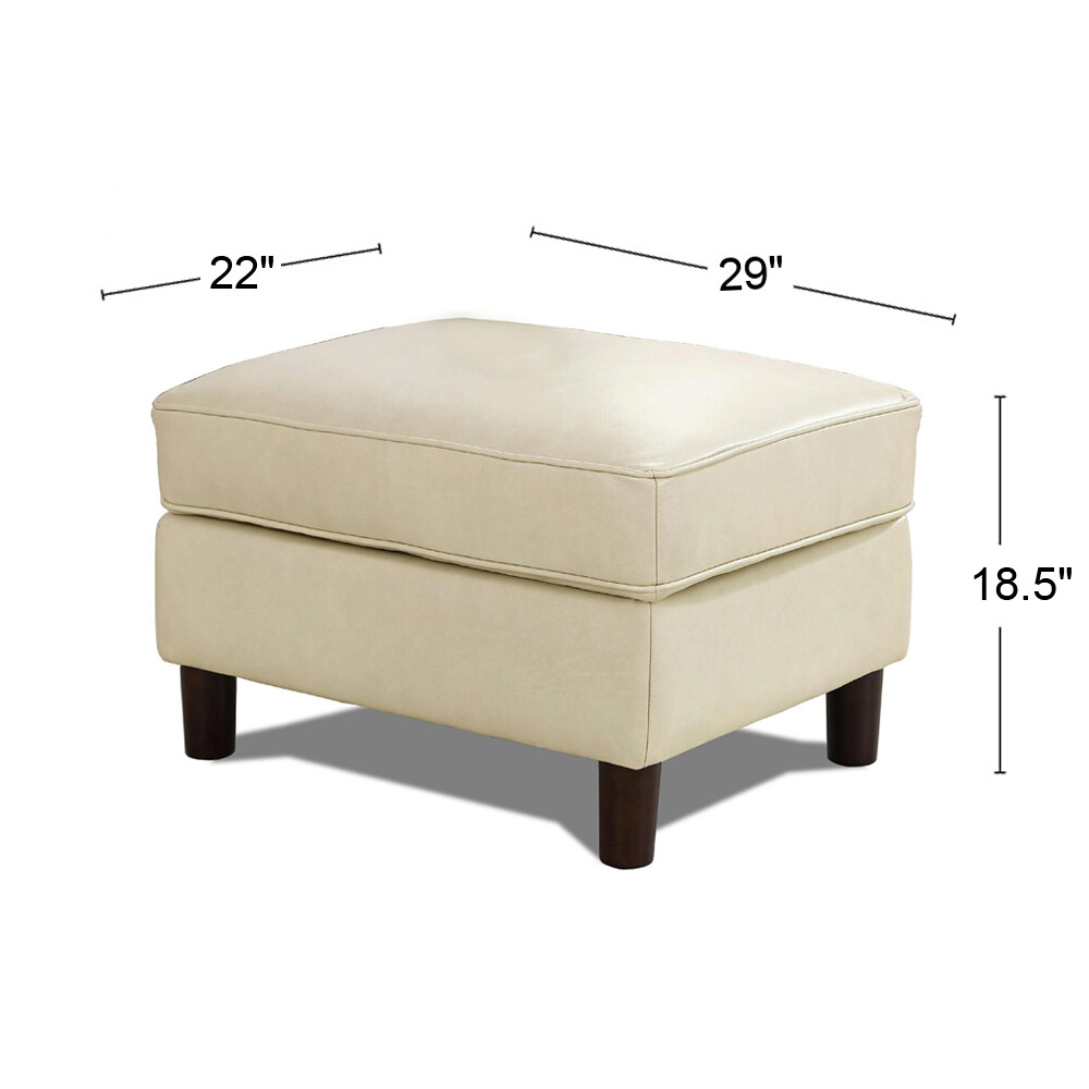 Hydeline Bella Top Grain Leather Storage Ottoman