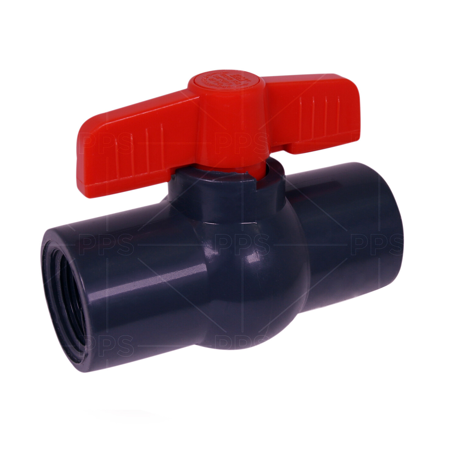 1/2 - 4 in. Gray Plastic Red T-Handle Threaded FIP PVC Ball Valve Ideal 80 Pipe