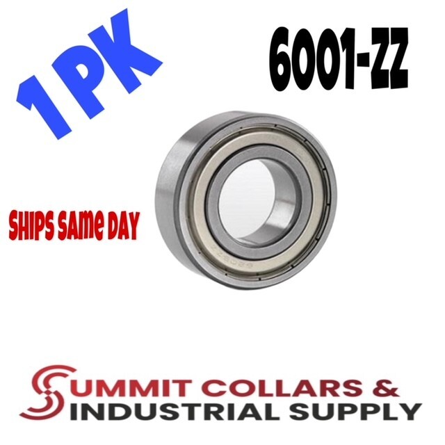 6001-ZZ C3 EMQ Premium Metal Shielded Ball Bearing, 12x28x8, 6001z (1 QTY)