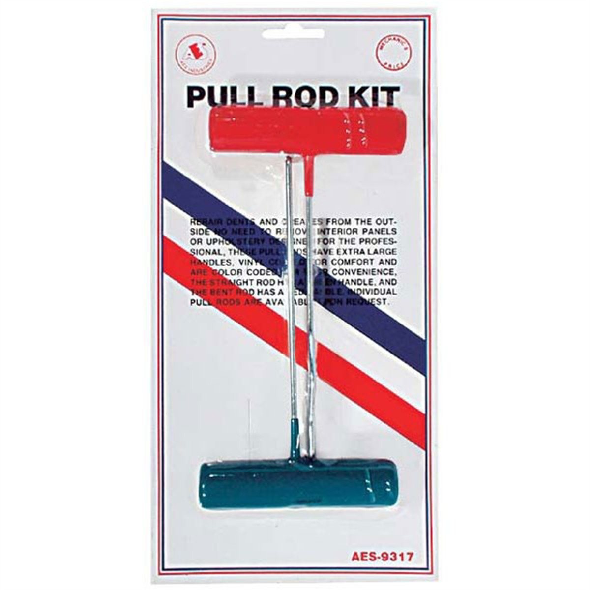 AES Industries 9317 2-Piece Pull Rod Set, Vinyl Grip, Green/Red