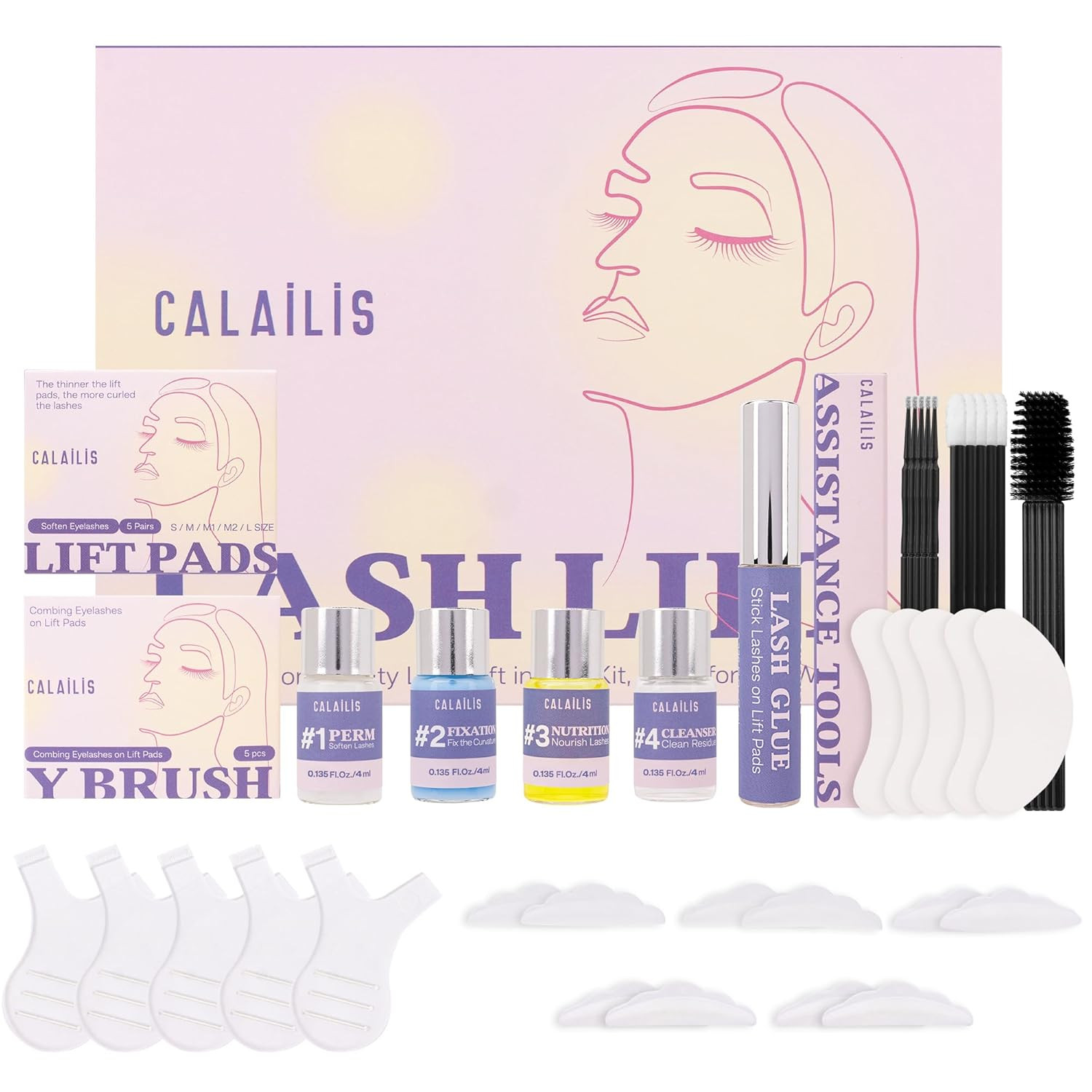 Lash Lift Kit, 2025 Updated Eyelash Lift Kit, Semi-Permanent Eyelash Curling Eye