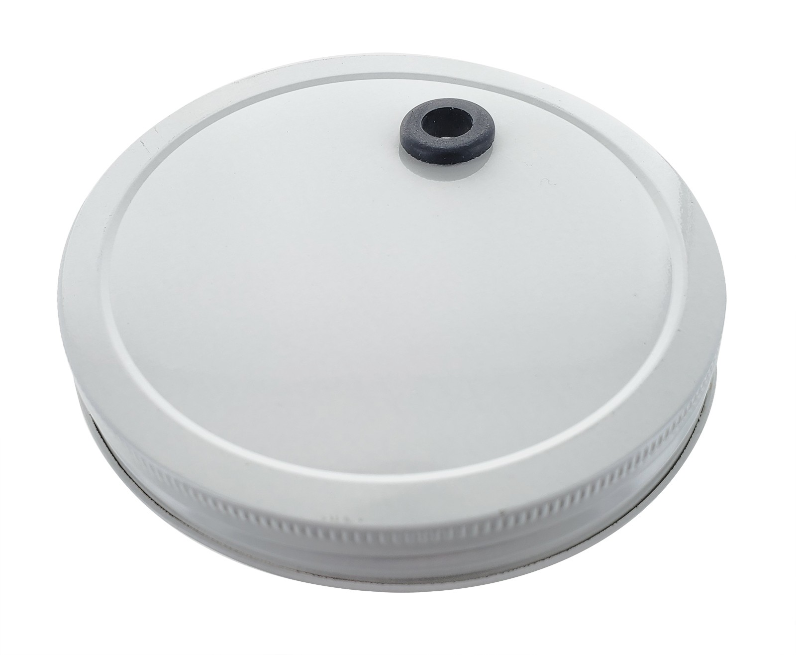 Drilled Metal 110mm Lid with Grommet For One Gallon And 64oz Wide Mouth Glass