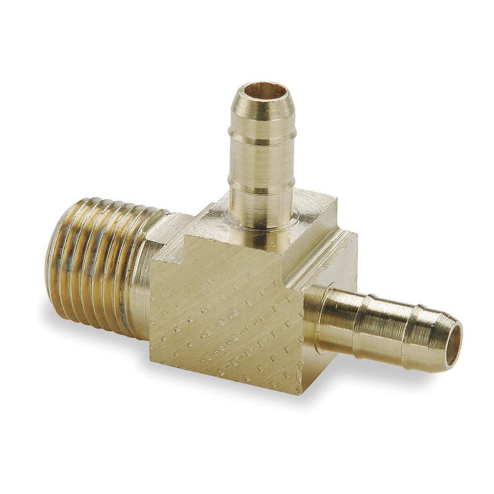 PARKER 231-6-2 Male Run Tee,0.250 In Tube Size,Brass 2GUK5