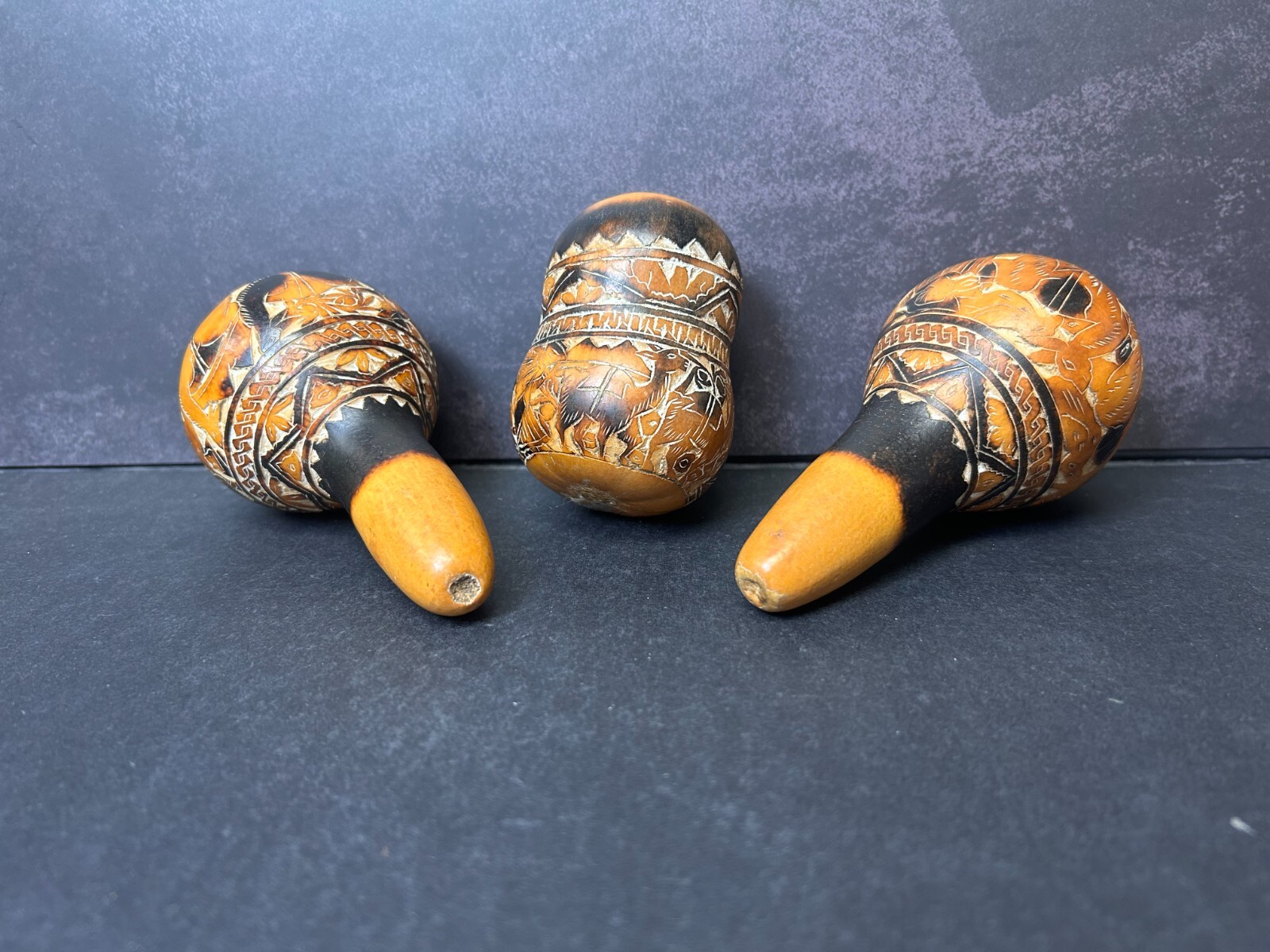 Peruvian Hand Carved Gourds