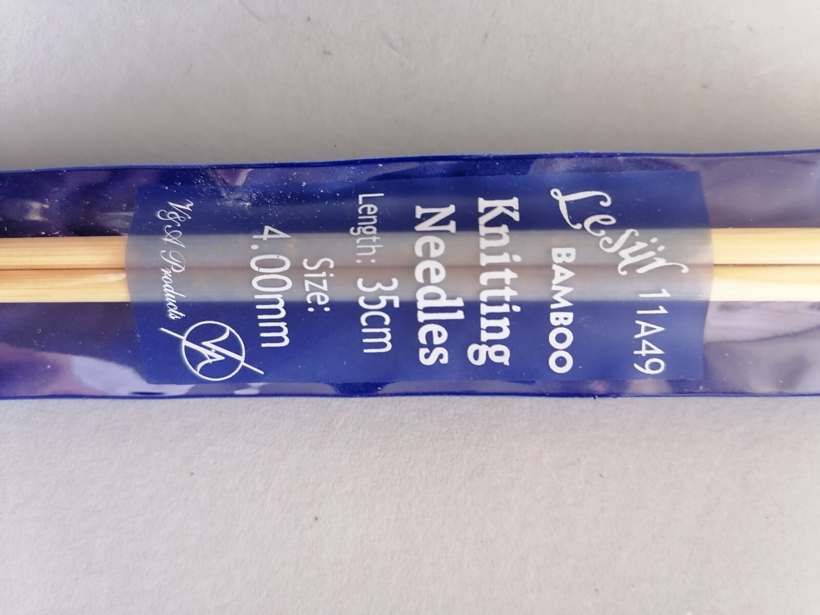 KNITTING NEEDLES - Bamboo - 4mm (US6, UK8), 35cm long - Lesur brand - New