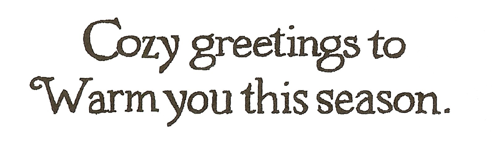 Cozy Greetings Text Wood Mounted Rubber Stamp NORTHWOODS NEW D9700