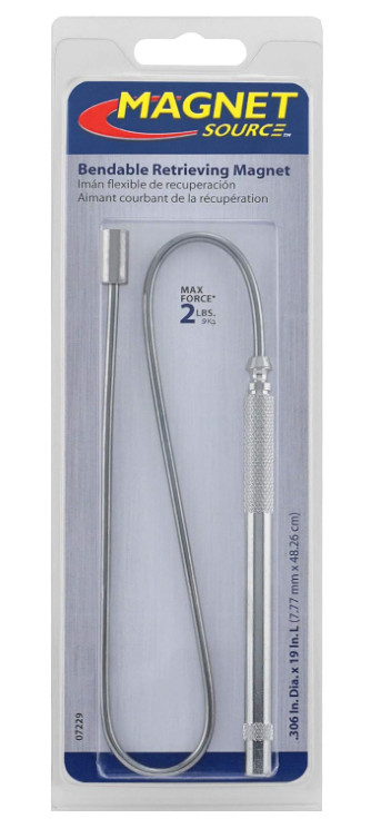 Master Magnetics Bendable Pickup Tool, 19” Long, 2lb Hold, Silver