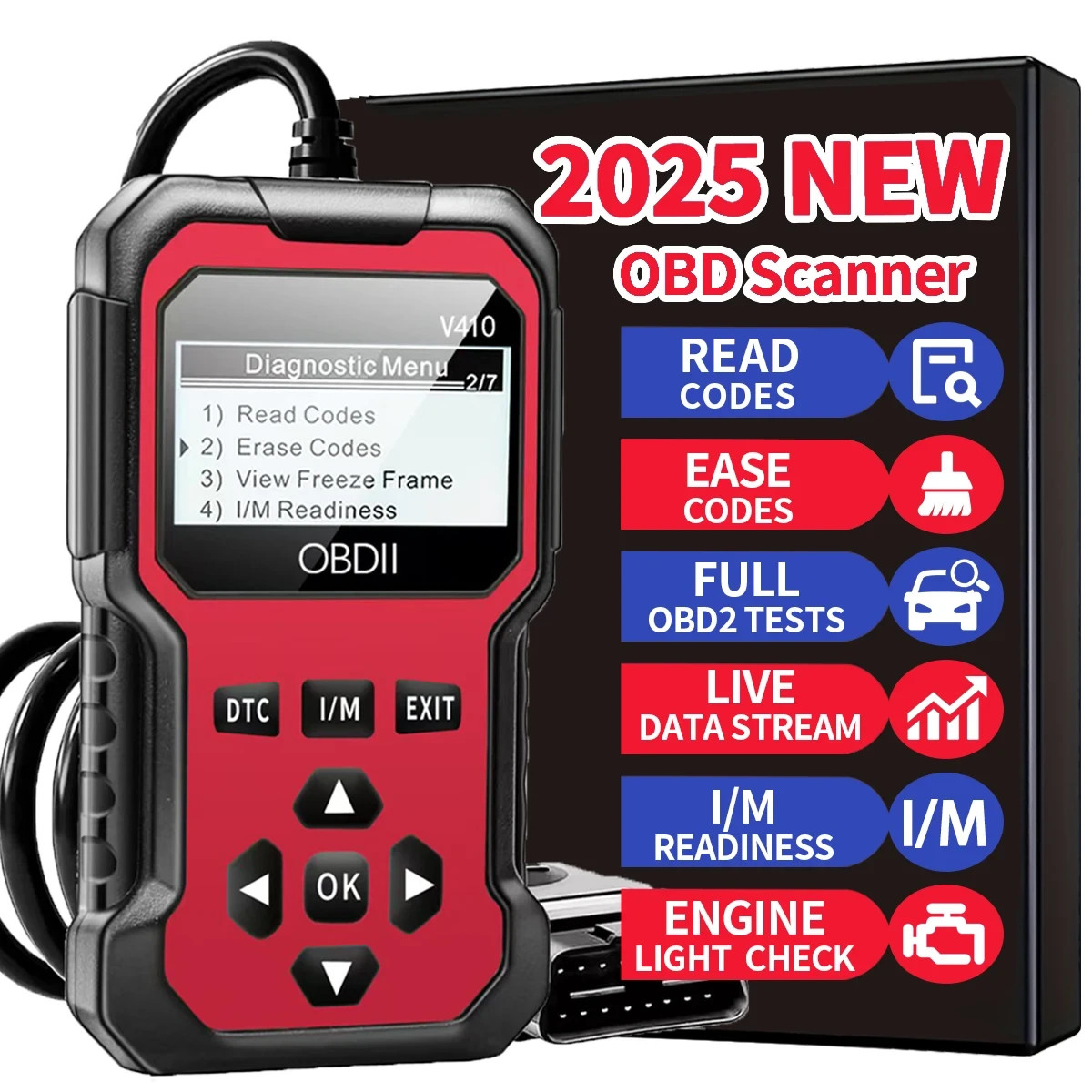 Car Obd2 Scanner Diagnostic Tool Code Reader Engine Fault Code Reader Tool