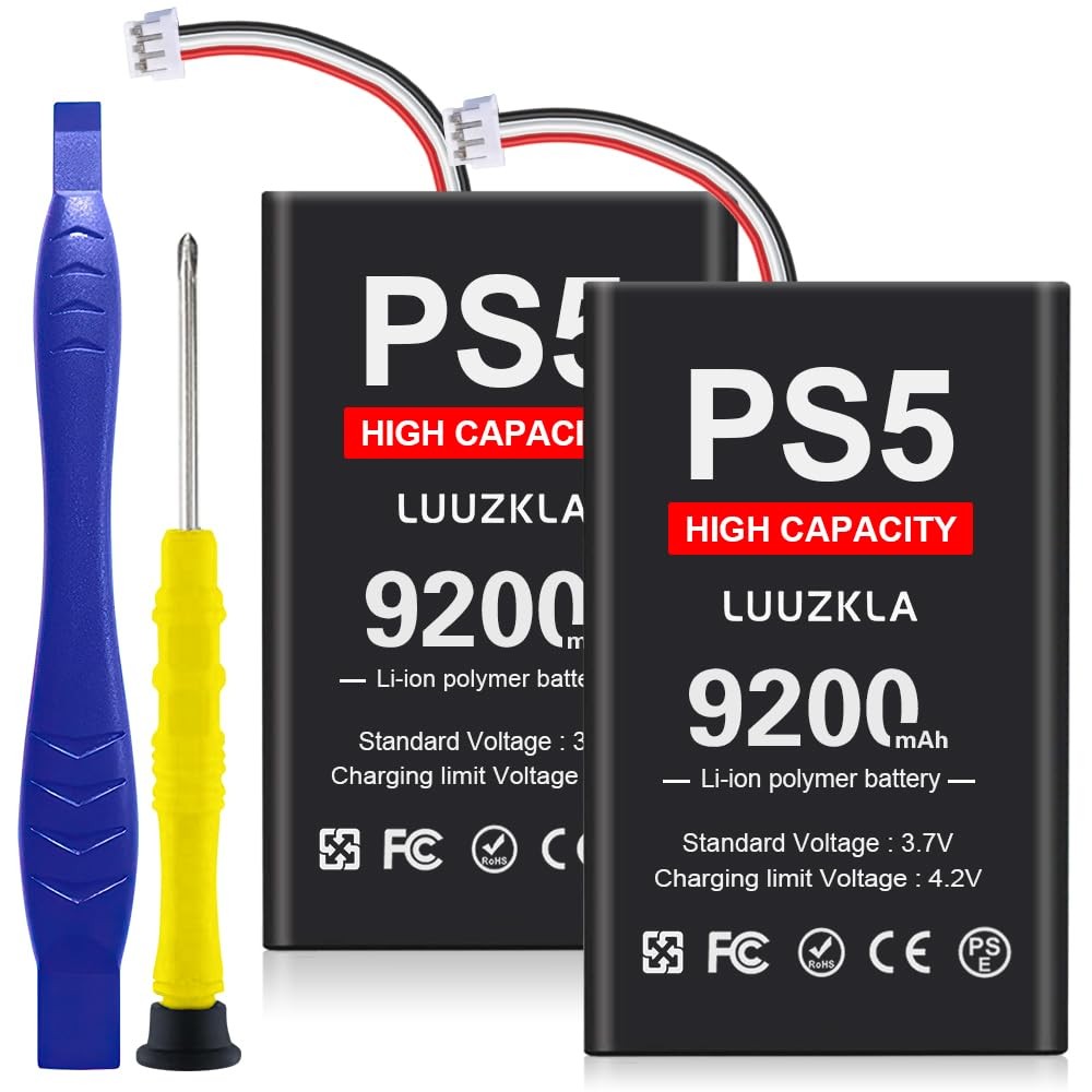 Luuzkla 9200mAh 2X Battery for PS5/LIP1708, (New Upgrade) Replacement PS5