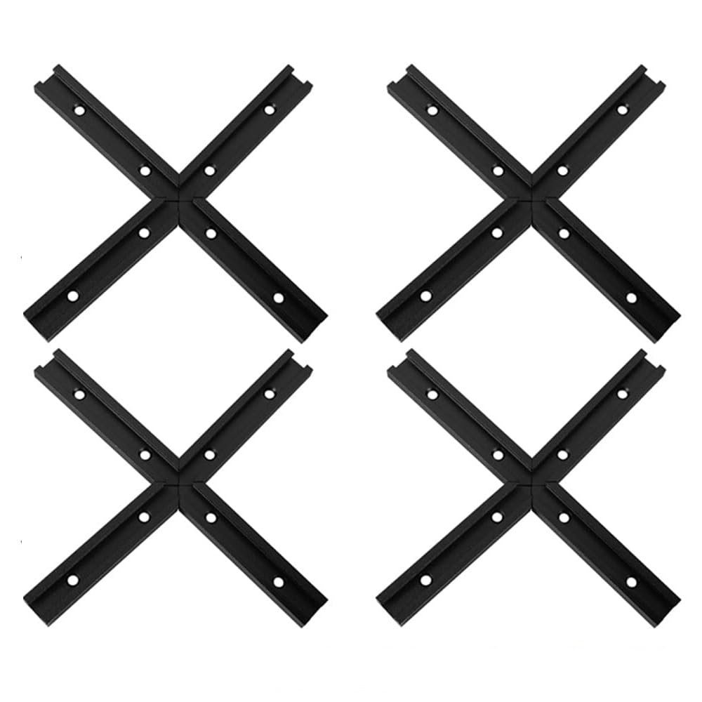4-Set Black T-Track Intersection Kit, Universal Aluminum, Woodworking, Tool