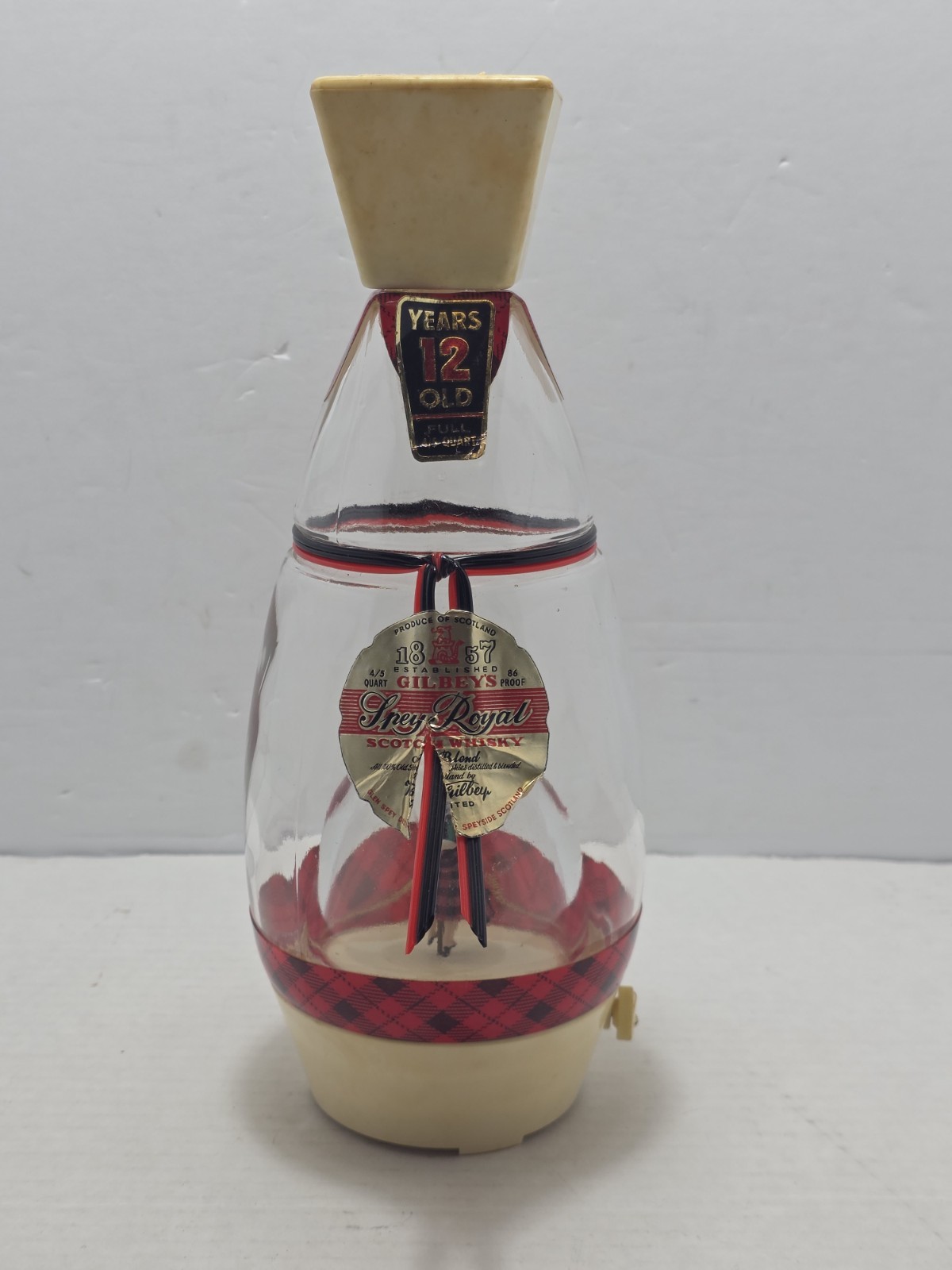 1963 Empty Gilbey's Spey 12 Year Royal Scotch Whisky Music Box Working