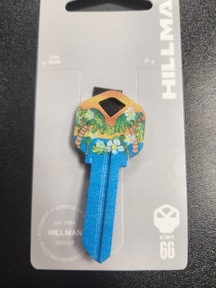 HAWAIIAN PRINTED KWIKSET KW1/KW10 KEYBLANK - READ DETAILS BELOW