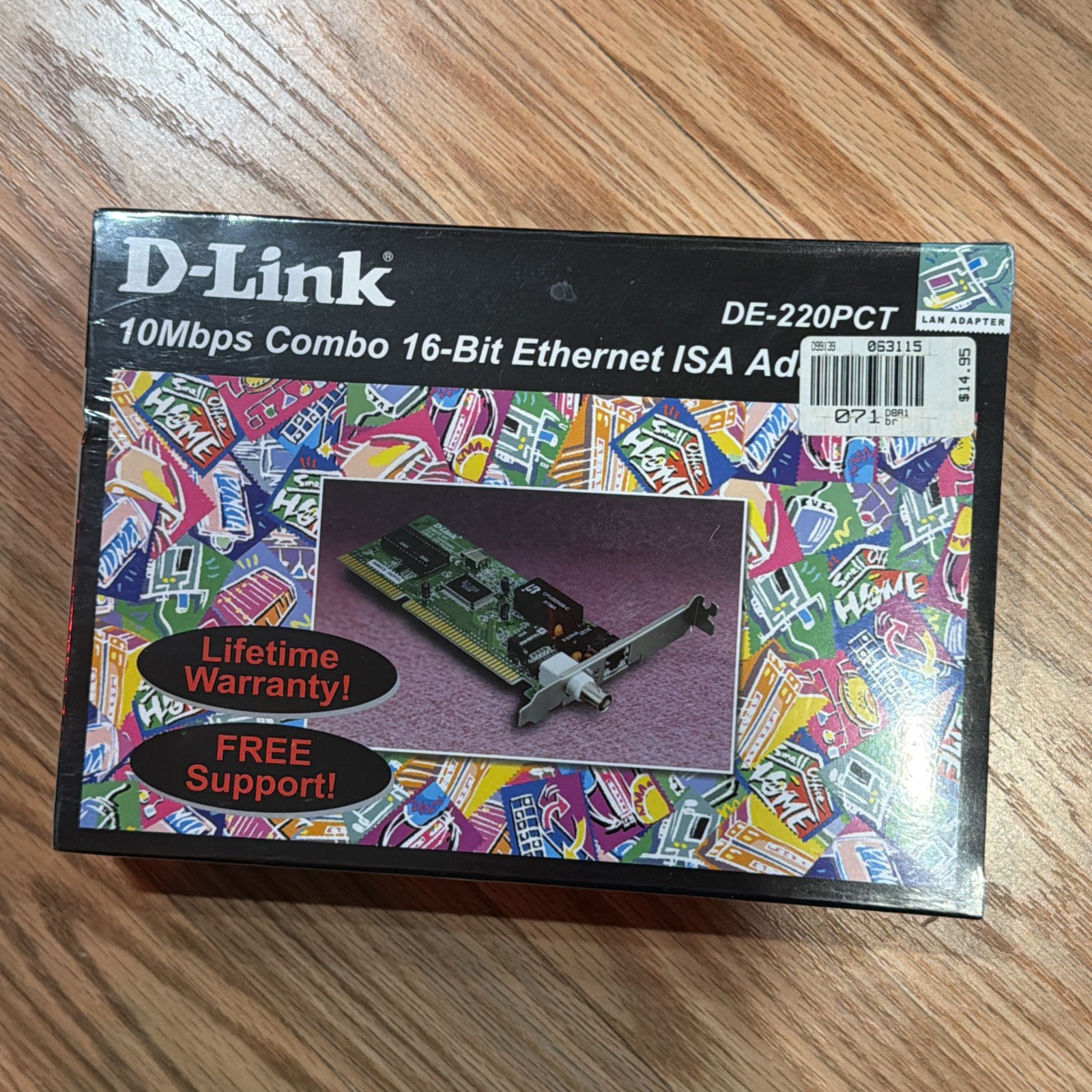 D-Link DE-220PCT 10Mbps Combo 16-Bit Ethernet ISA Adapter-New Sealed Unopened