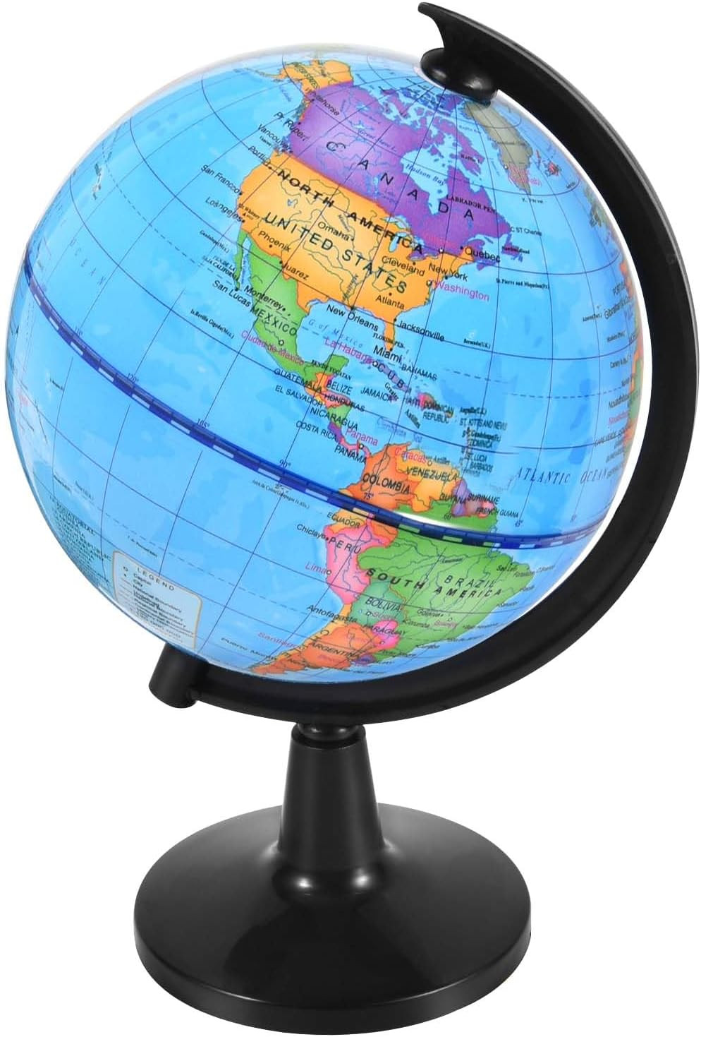 4-Inch Rotating World Globe with Stand – Educational & Decorative