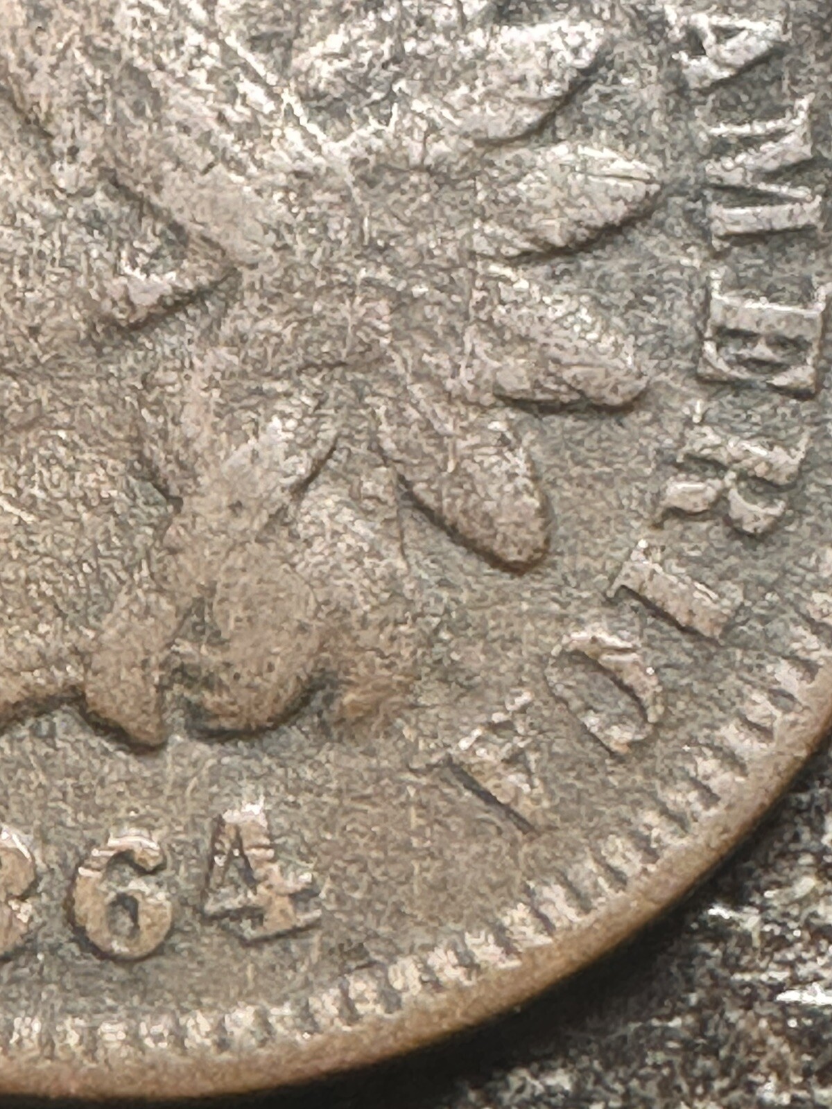 1864-L Indian Cent #444