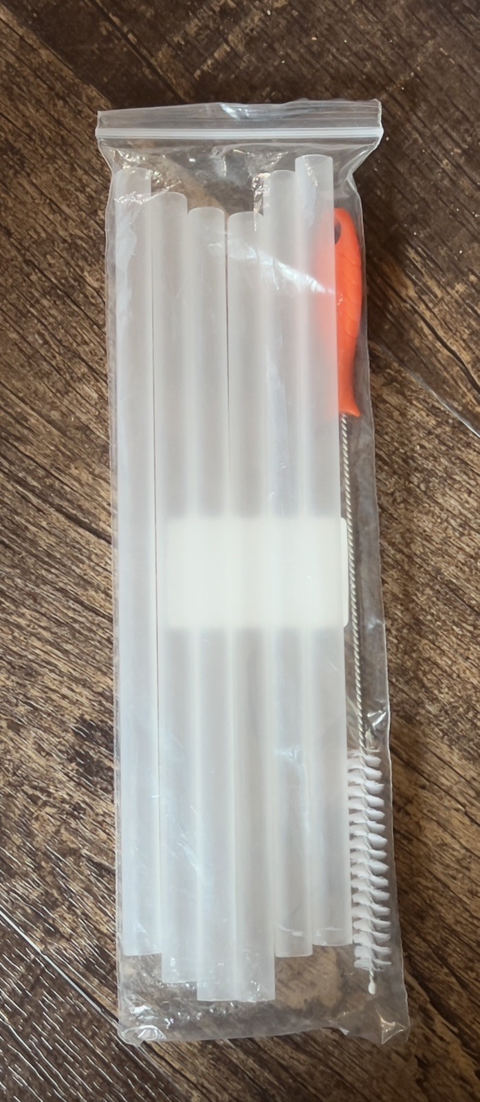 NIB Clear Replacement Straws for Tumblers, 6-Pack, w/Cleaning Brush 8.25 inch