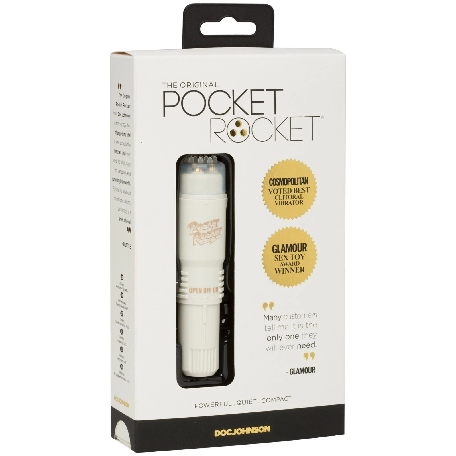 Doc Johnson, Original Pocket Rocket Vibe White Clitoral Vibrator Made In Japan