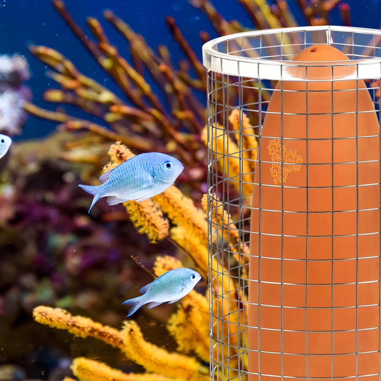POPETPOP Fish Breeding Cones Cave, Ceramic Spawning Breed Cone Gray