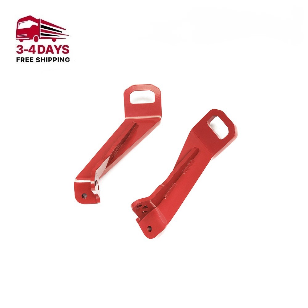 Steel Rear Tow Hooks Pair Red for 2022-2025 Chevy Silverado GMC Sierra