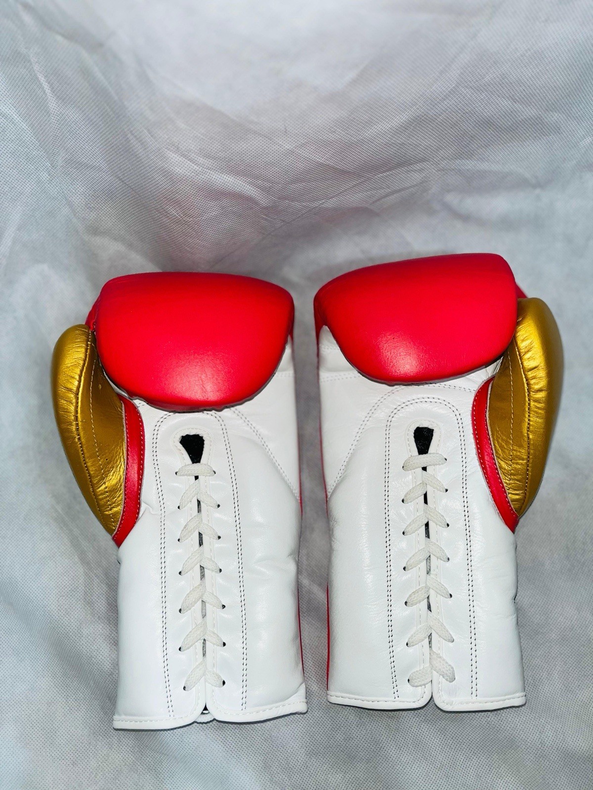 Lace Up Dark Pink and Gold Gloves
