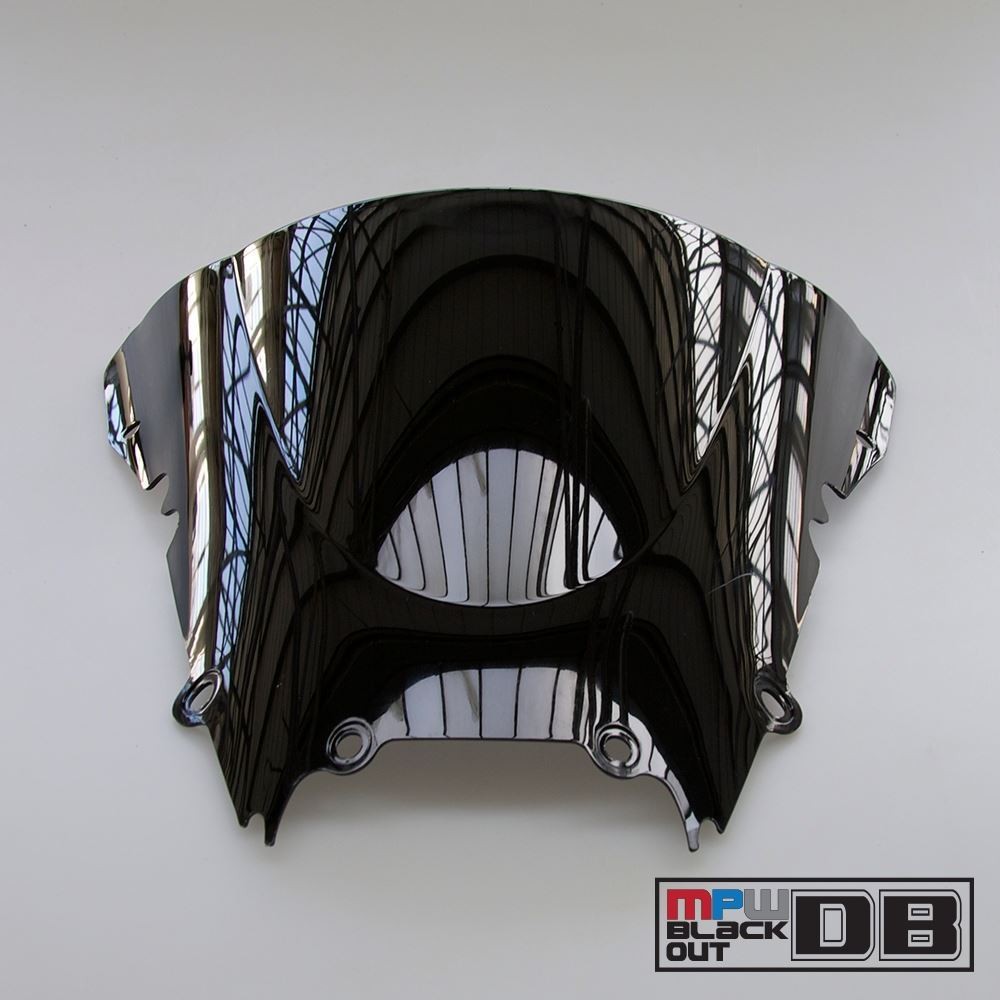 MPW Double Bubble Black Windshield Screen for Yamaha YZF-R6 99-02