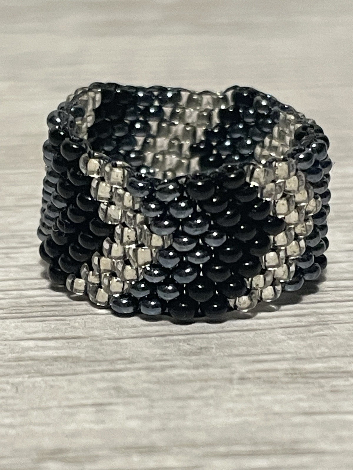 Handcrafted Wide Beaded Band Ring