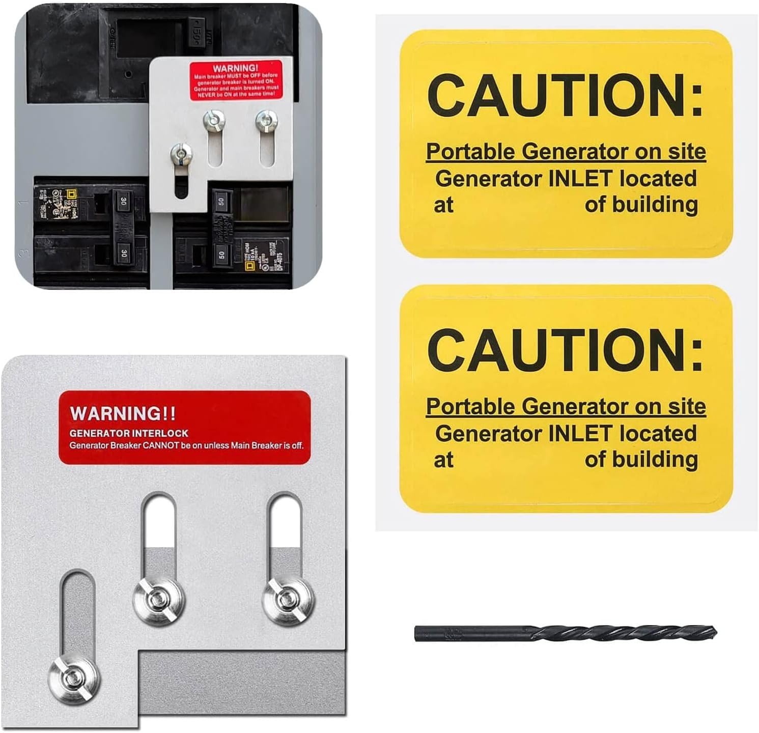 Generator Interlock Kit Compatible with Square D Vertical Main 150 or 200 amp...