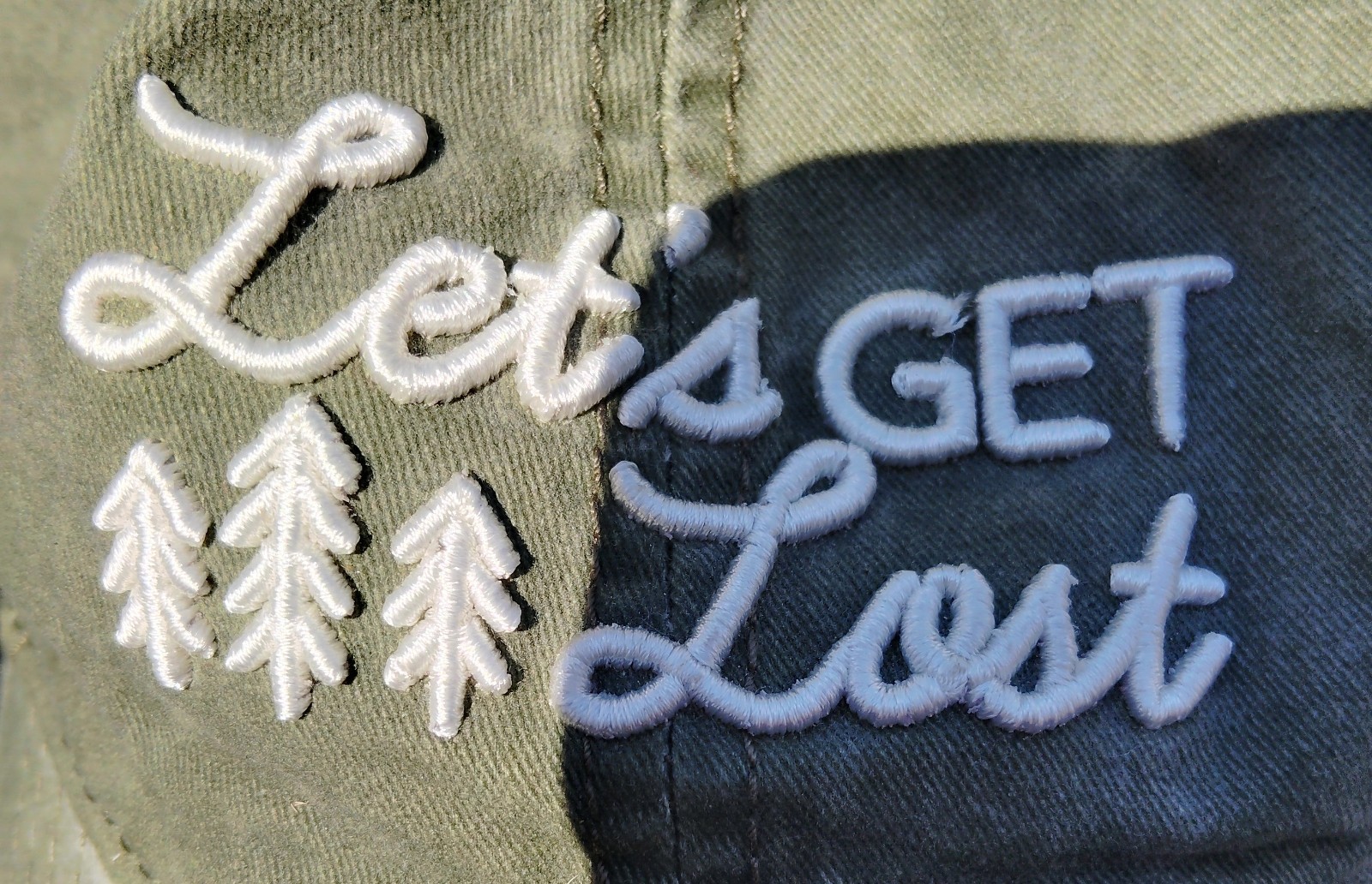 Hiking Cap/ Baseball "Let's Get Lost" One Size Adjustable Fit All Unisex