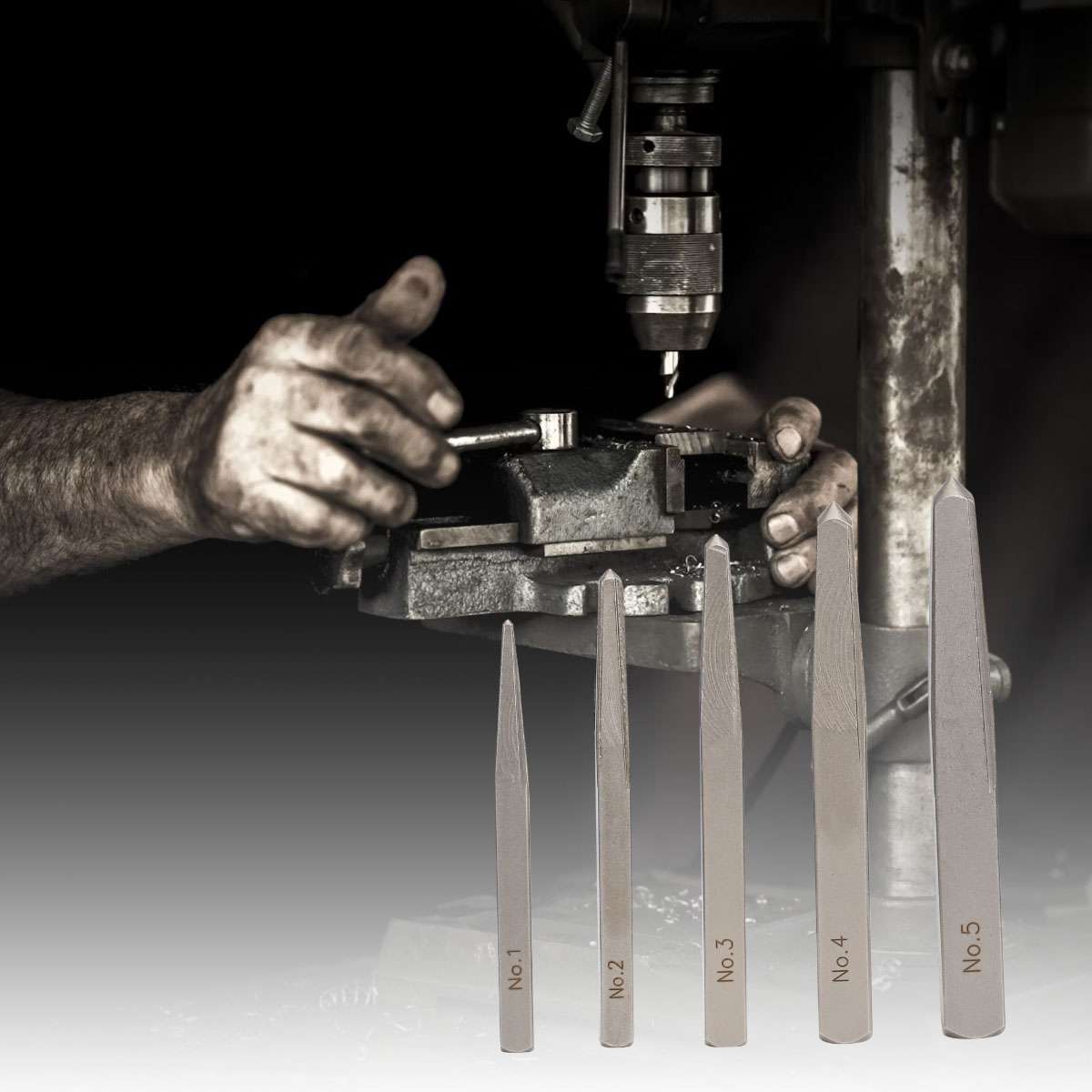 5 Pcs Screw Extractor Drill Square Easy Out Set Straight Fluted Extraction Tool