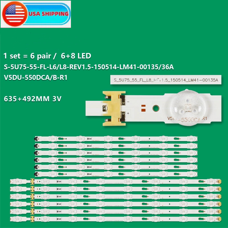LED Strips For UN55JU6800F UN55JU6500F UN55JU6400F BN96-39659A BN96-39660A