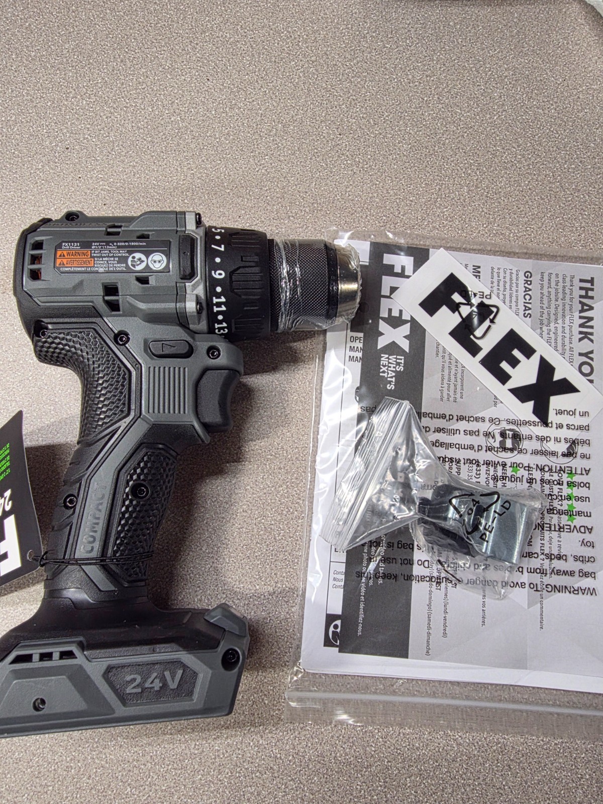 FLEX 24V Compact Drill Driver FX1131 Brushless Tool Only NEW