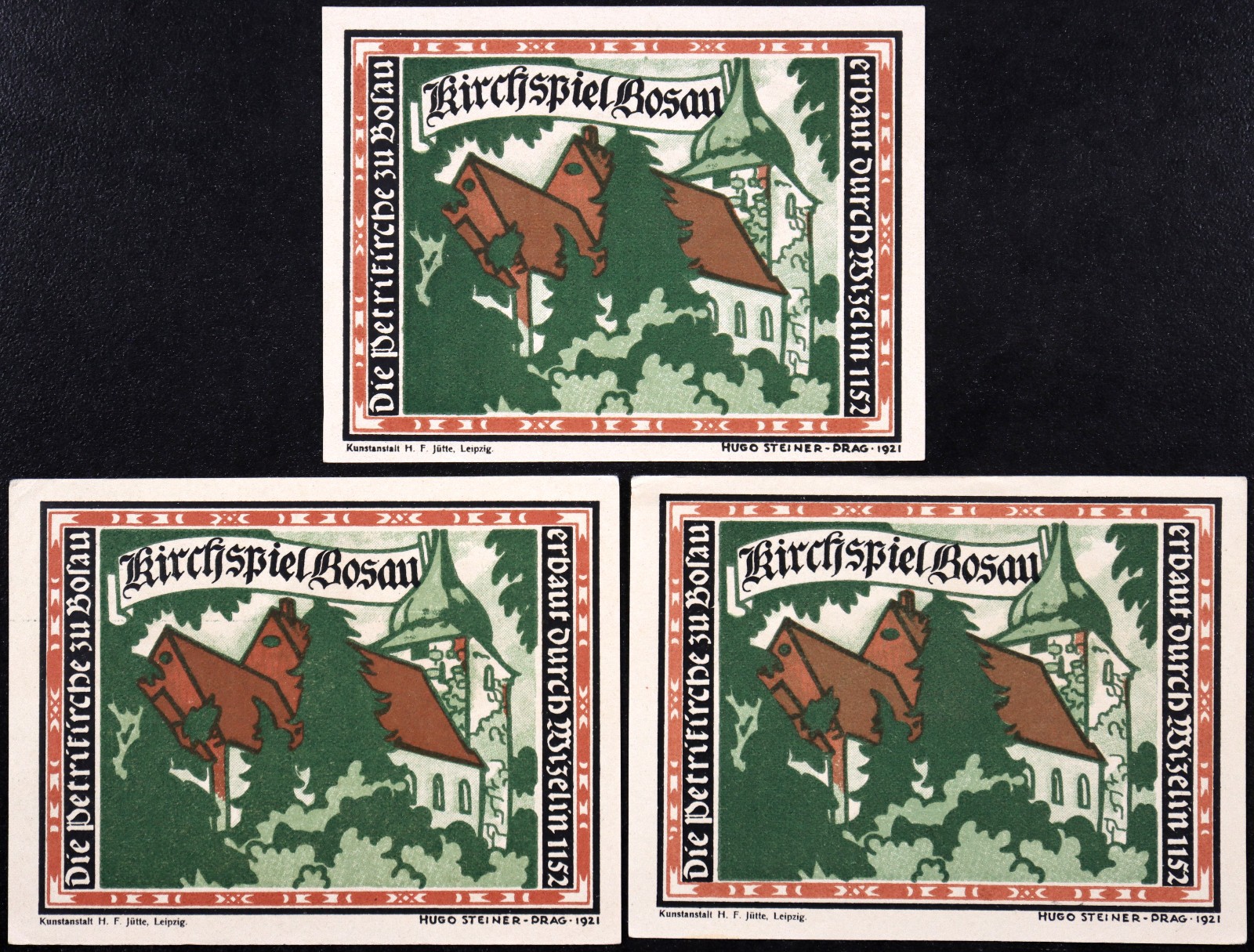 BOSAU 1921 "Church" Complete Series German Notgeld