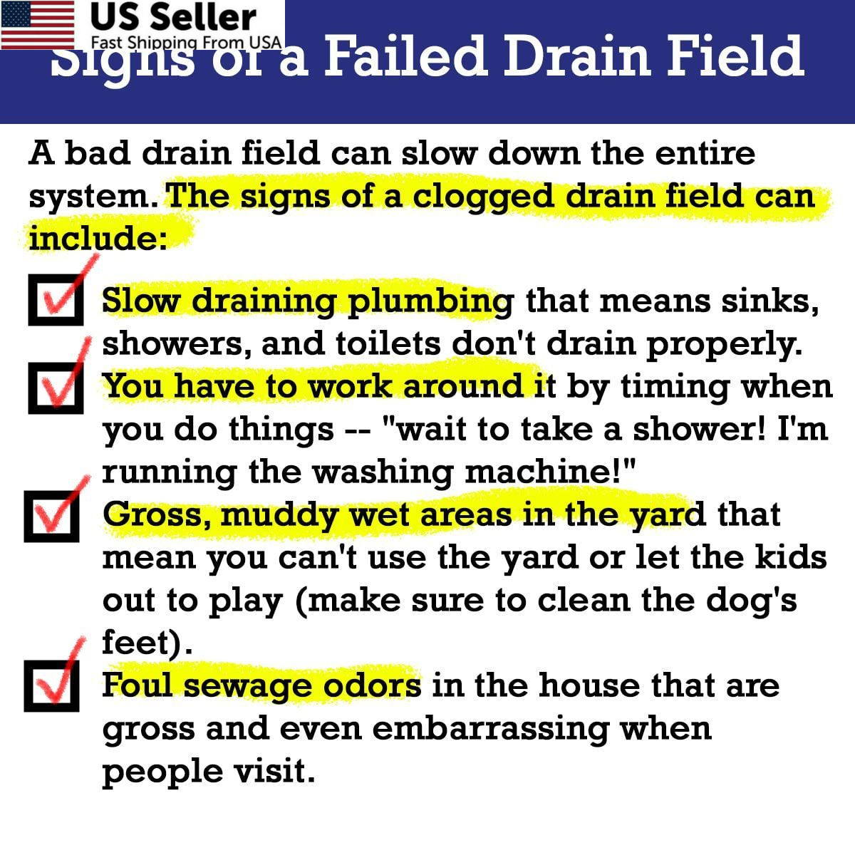 2-Pack Value BUNDLE of Drain Field Bundle, White with Blue Specks