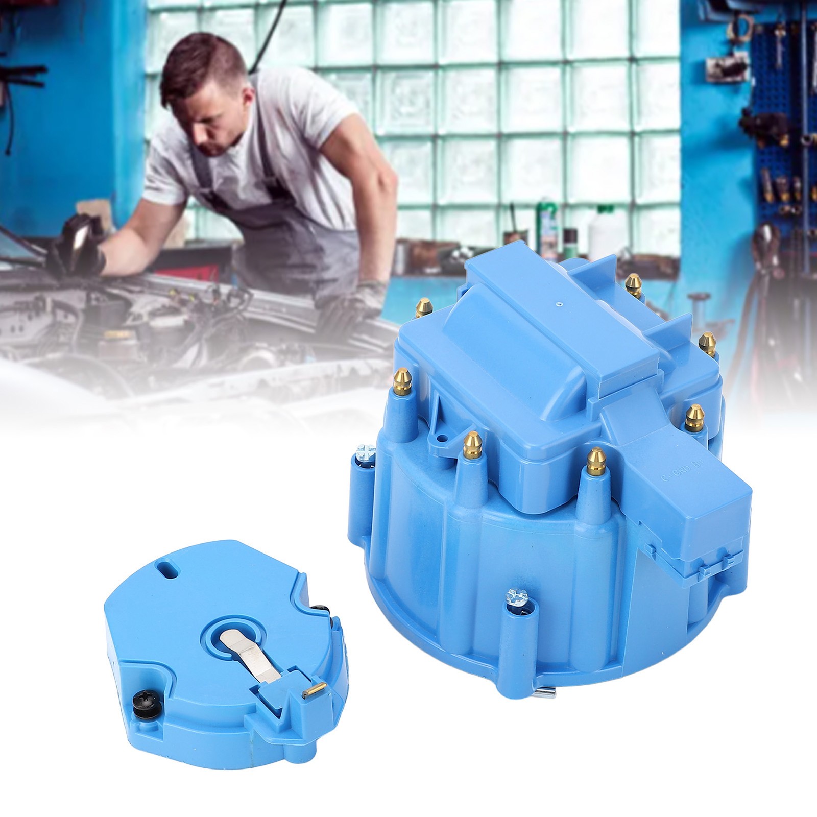 ✿ HEI Distributor Cap And Rotor Heavy Duty Large Distributor Cap Set For 283