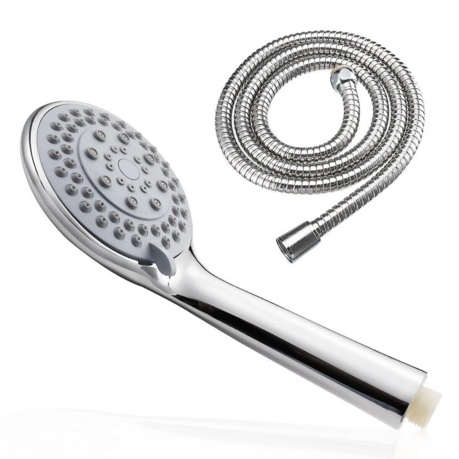High Pressure Shower Head 5 Settings Handheld Shower Heads Spray With 5 FT Hose*