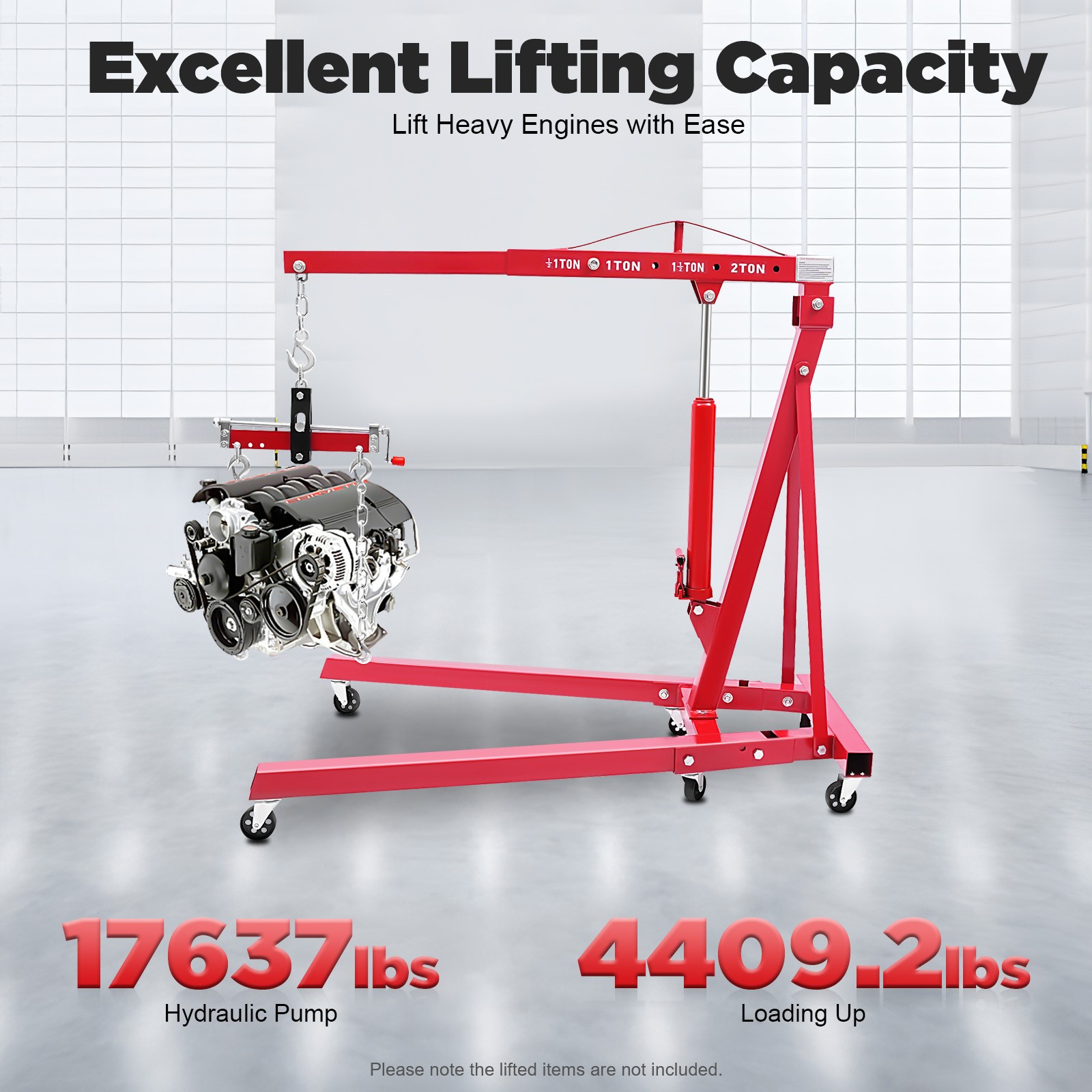 Hydraulic Crane Folding Hydraulic Lift Crane with Engine Leveler 2Ton /4409.2lbs