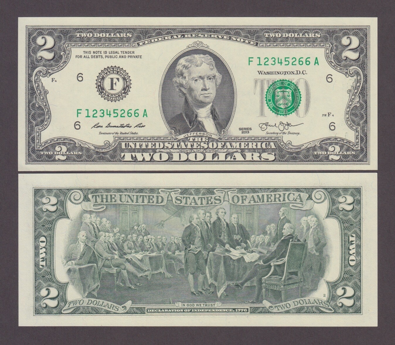 UNITED STATES OF AMERICA  2 DOLLARS SERIE 2013 ATLANTA  YYY  WE COMBINE   2506