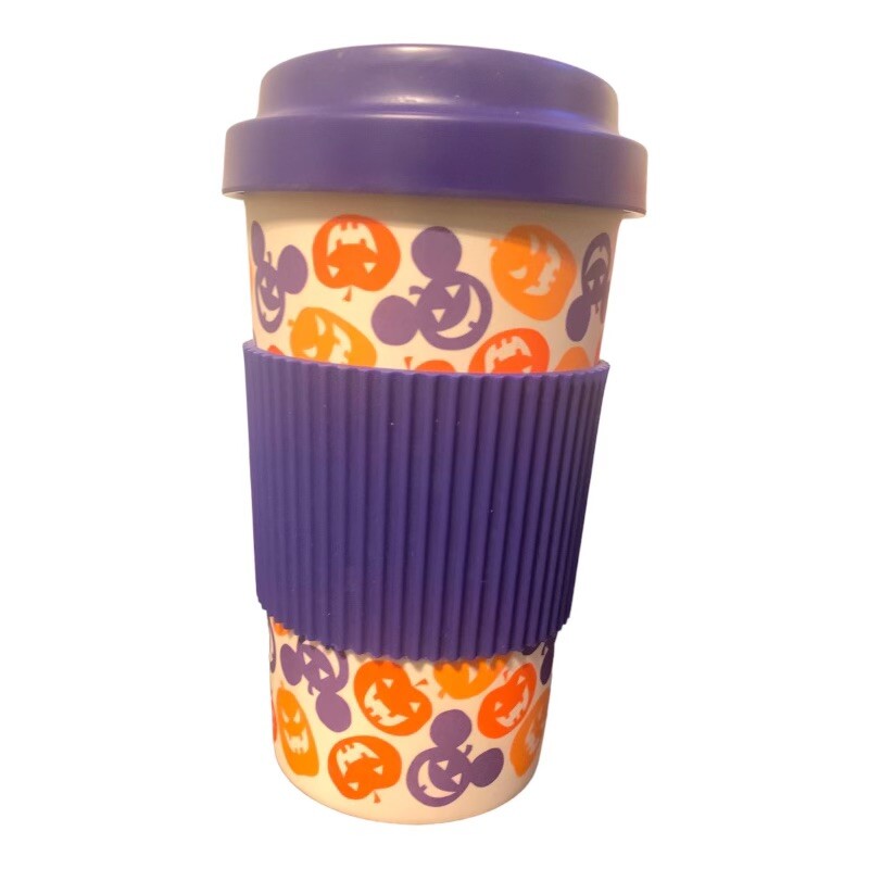 Disney Bamboo 12 oz Travel Tumbler and Lid Halloween Mickey Mouse & Pumpkins