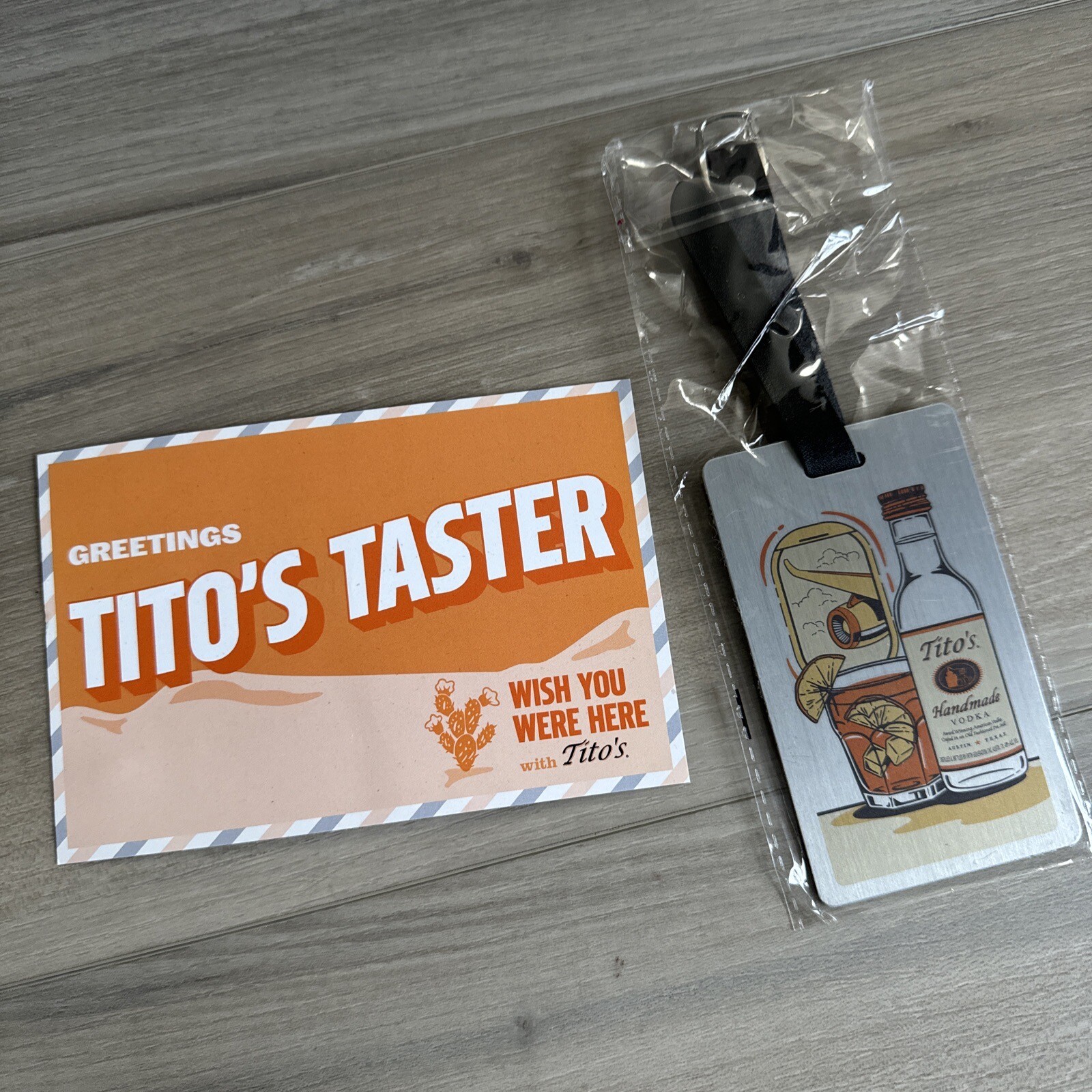 Tito's Vodka Official Taster Metal Luggage Tag 2023 Holiday Promo Gift NEW