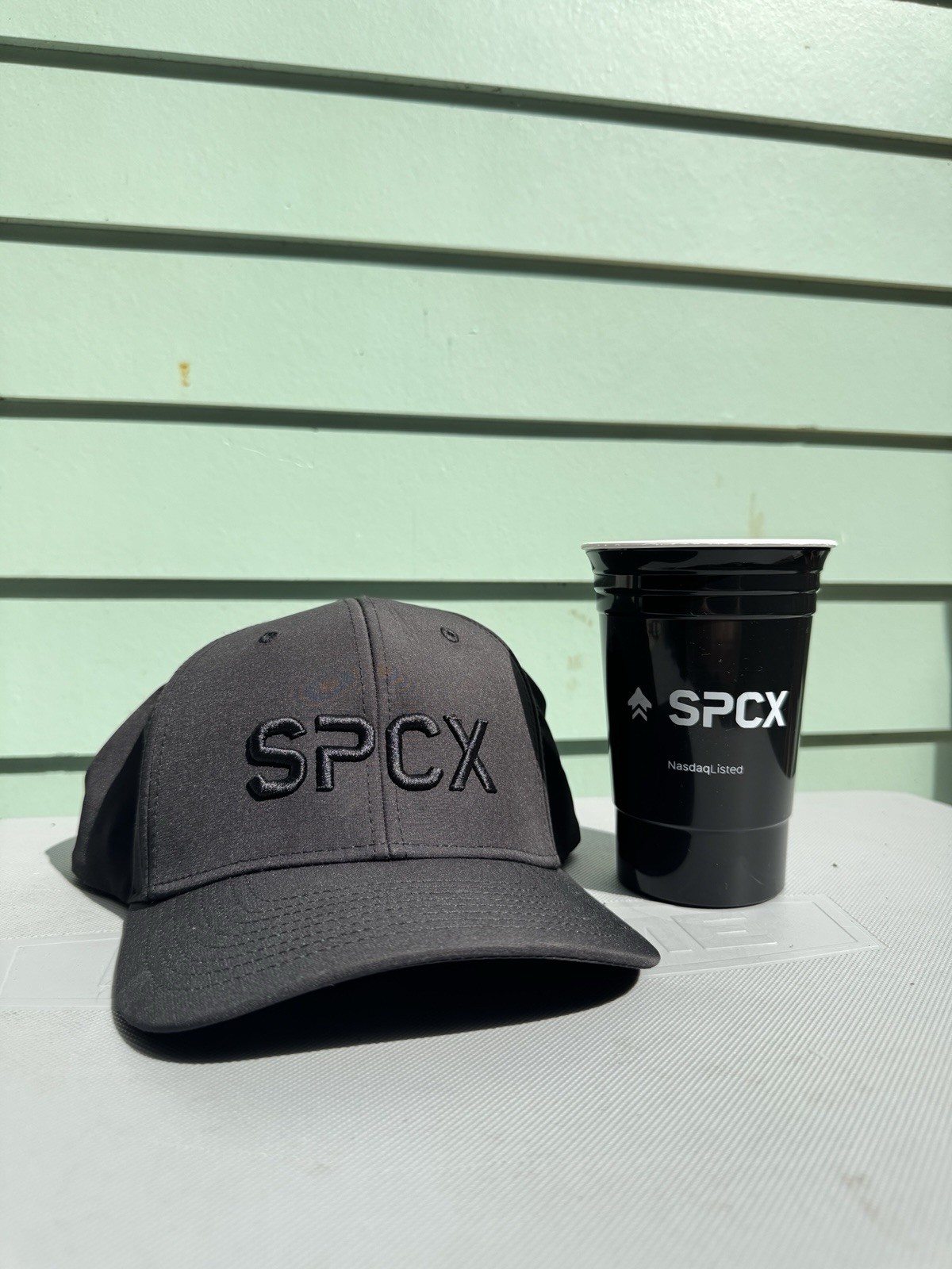 Official SpaceX SPCX IPO Launch Party Snapback Cap and Plastic Cup 6/12/26 Hat