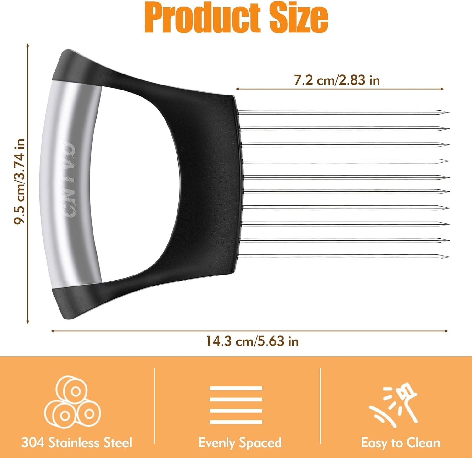 Onion Holder for Slicing, Stainless Steel Onion Slicer, Onions Slicer Holder wit