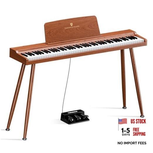 P10 Weighted Keyboard Piano 88 Keys,Full-Size Electric Piano for brown