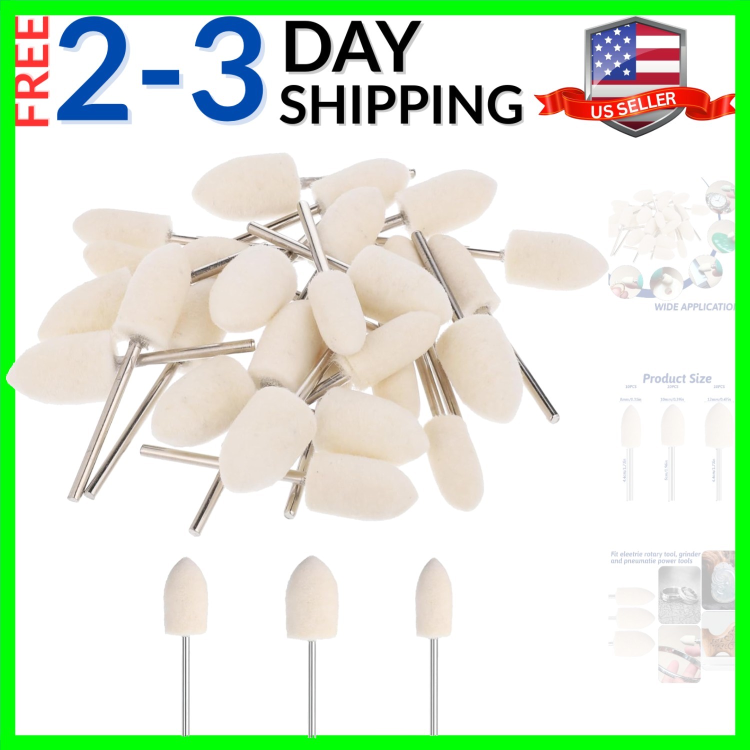 30 Pcs Wool Felt Polishing Bits, Felt Polishing Buffing Wheel for Rotary Tool...