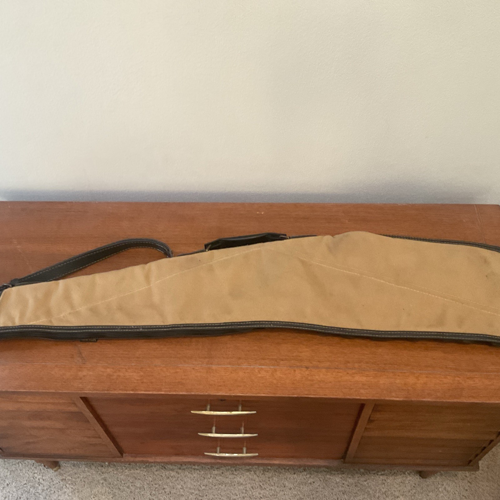 Vintage Soft Gun Case Kolpin canvas leather Rifle 42” w/ Carry Handle