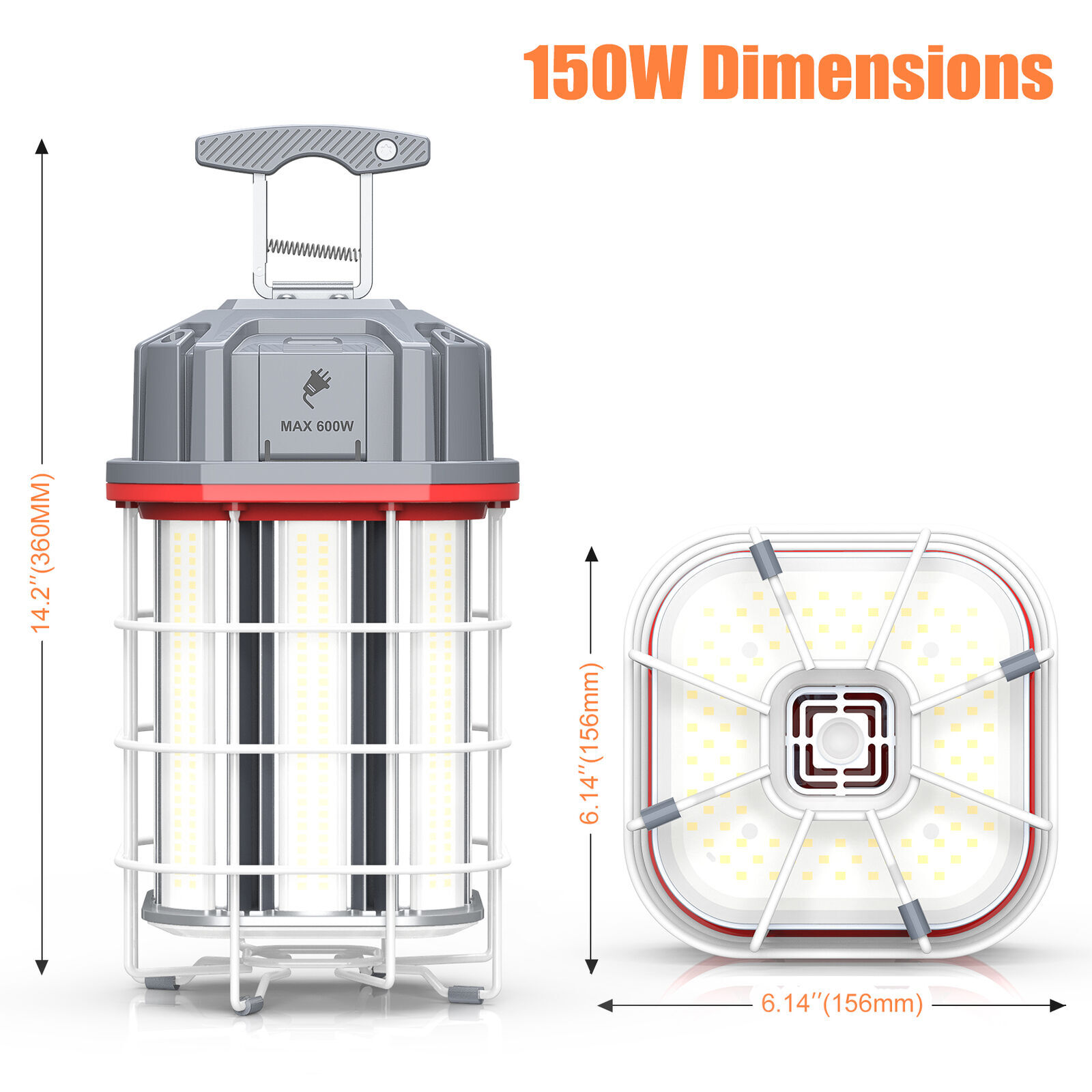 150W LED Temporary Work Lights Construction Light for Job Site High Bay Workshop