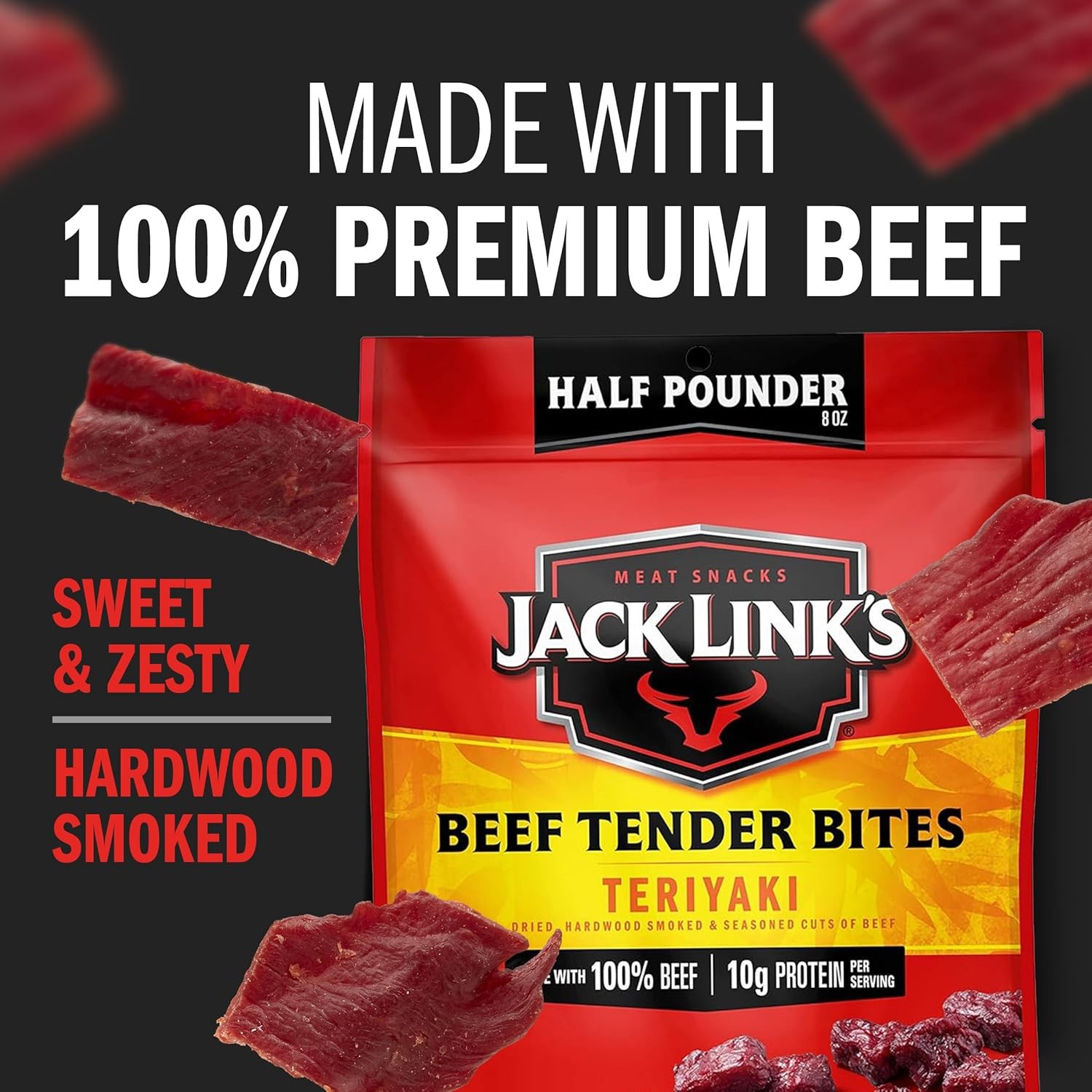 Jack Link's Beef Tender Bites, Teriyaki, ½ Pounder Bag -