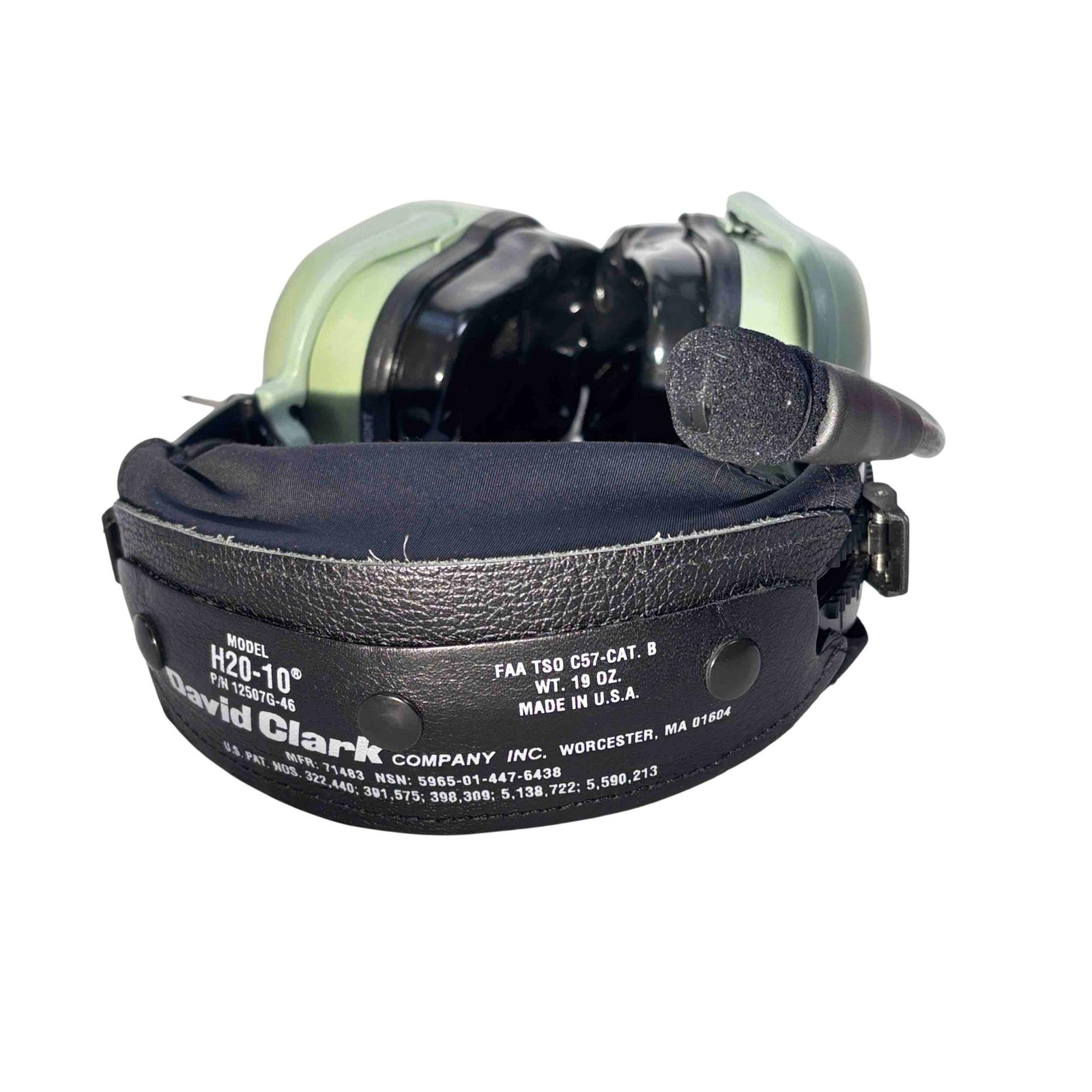 David Clark H20-10 (12507G-46) Aviation Headset - Untested See Description