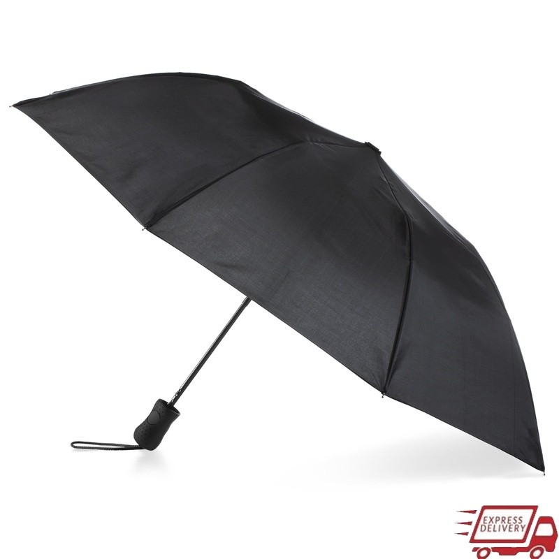 Eco Friendly Auto Open Umbrella Recycled Canopy Ergonomic Grip Rain Protection