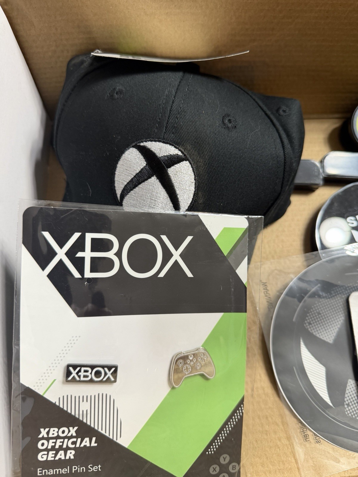 Xbox Official Gear Bundle Hat Headset Stand Pins Coaster Accessories Lot